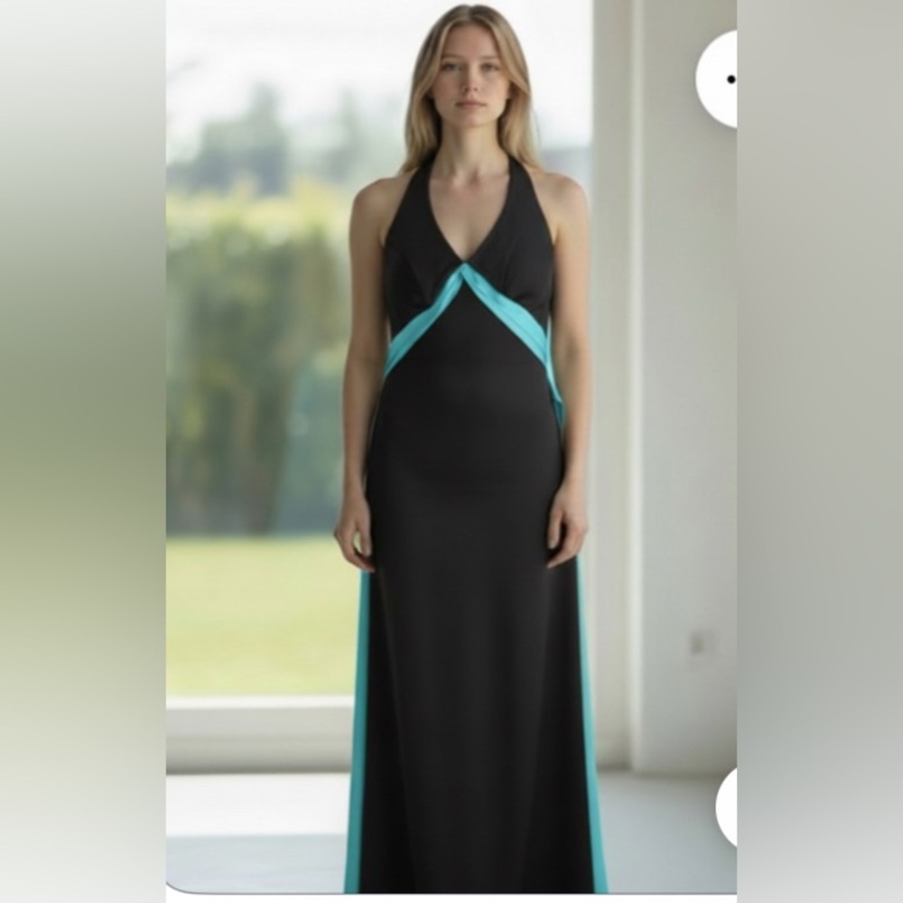 New-16 Halter Long homecoming
Tiffany colored Bow Tie Gown
Ties in Back or Front